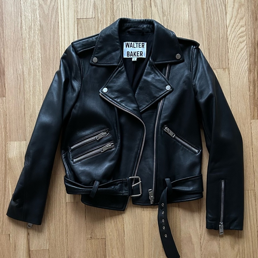 Walter Baker Black Allison Leather Moto Jacket